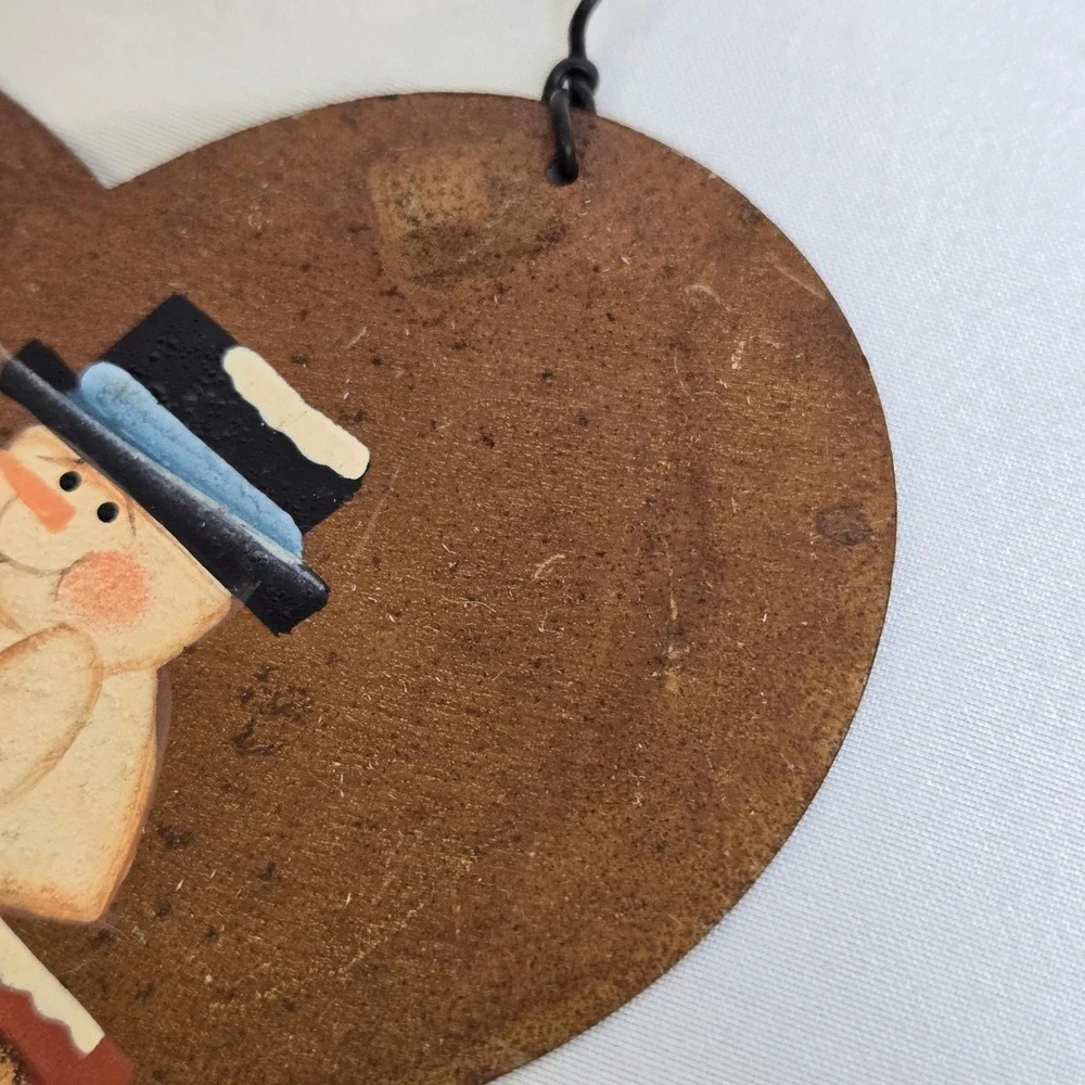 Rustic Metal Heart Christmas Ornament Snowman Cardinal Birdhouse 4